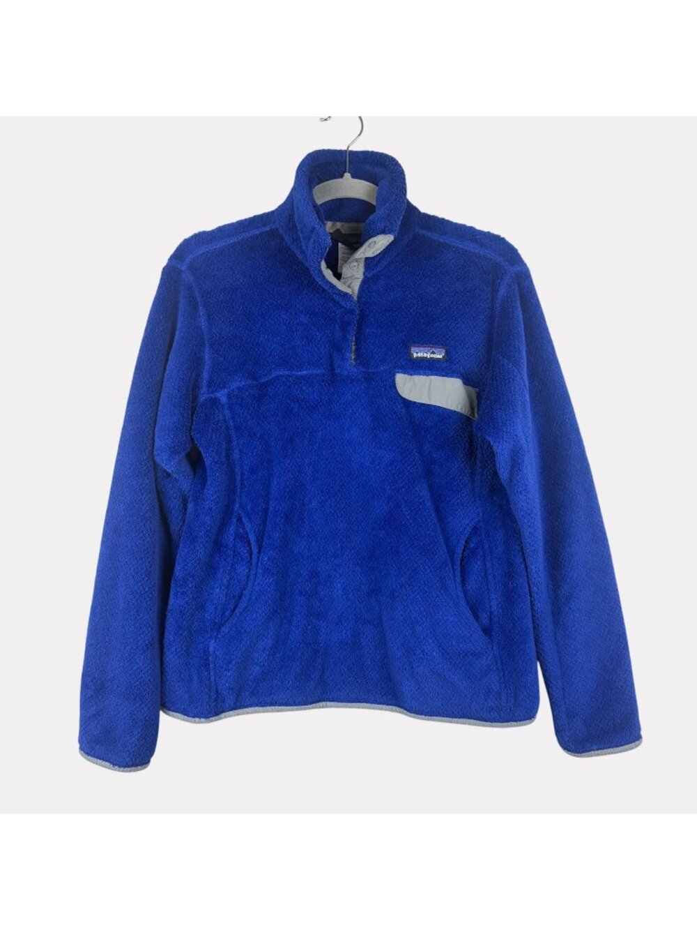 Patagonia Re-tool Snap T Pullover Jacket Womens Medium Blue Fleece Long Sleeve